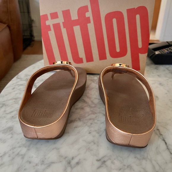 Fitflop Halo Toe Thong Sandals Rose Gold Size 7 - Picture 4 of 6